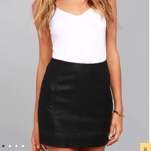 Free people modern femme black vegan leather skirt